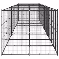 vidaXL Outdoor Dog Kennel Steel 24.2 m? Puppy Enclosure Patio Dog House Cage