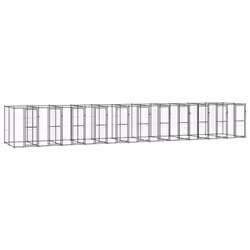 vidaXL Outdoor Dog Kennel Steel 26.62 m? Puppy Enclosure Patio Dog House Cage