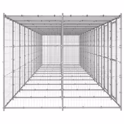 vidaXL Outdoor Dog Kennel Galvanised Steel with Roof 26.62 m? Dog House Cage