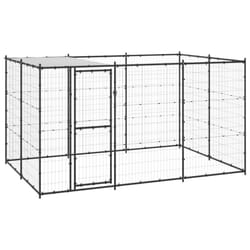 vidaXL Outdoor Dog Kennel Steel with Roof 7.26 m? Puppy Enclosure Dog Cage