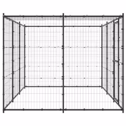 vidaXL Outdoor Dog Kennel Steel with Roof 7.26 m? Puppy Enclosure Dog Cage
