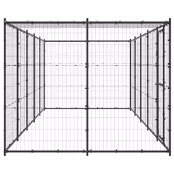 vidaXL Outdoor Dog Kennel Steel with Roof 12.1 m? Puppy Enclosure Dog Cage