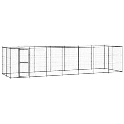 vidaXL Outdoor Dog Kennel Steel with Roof 16.94 m? Puppy Enclosure Dog Cage