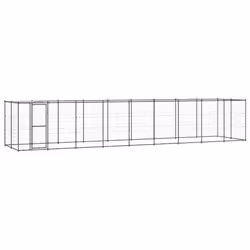 vidaXL Outdoor Dog Kennel Steel with Roof 21.78 m? Puppy Enclosure Dog Cage