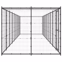 vidaXL Outdoor Dog Kennel Steel with Roof 21.78 m? Puppy Enclosure Dog Cage