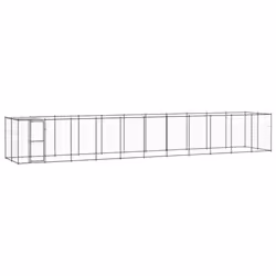 vidaXL Outdoor Dog Kennel Steel with Roof 26.62 m? Puppy Enclosure Dog Cage