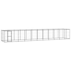 vidaXL Outdoor Dog Kennel Steel with Roof 26.62 m? Puppy Enclosure Dog Cage
