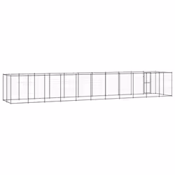 vidaXL Outdoor Dog Kennel Steel with Roof 26.62 m? Puppy Enclosure Dog Cage