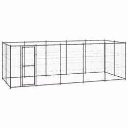 vidaXL Outdoor Dog Kennel Steel 12.1 m? Puppy Enclosure Patio Dog House Cage