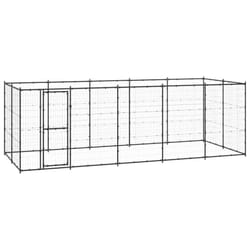 vidaXL Outdoor Dog Kennel Steel 12.1 m? Puppy Enclosure Patio Dog House Cage