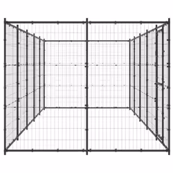 vidaXL Outdoor Dog Kennel Steel 12.1 m? Puppy Enclosure Patio Dog House Cage
