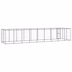 vidaXL Outdoor Dog Kennel Steel 21.78 m? Puppy Enclosure Patio Dog House Cage