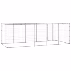 vidaXL Outdoor Dog Kennel Galvanised Steel with Roof 12.1 m? Patio Dog Cage