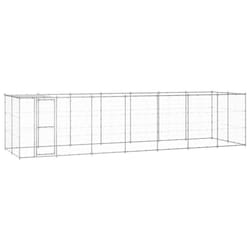 vidaXL Outdoor Dog Kennel Galvanised Steel with Roof 16.94 m? Patio Dog Cage