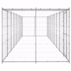 vidaXL Outdoor Dog Kennel Galvanised Steel with Roof 21.78 m? Patio Dog Cage - Additional view 2