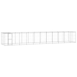 vidaXL Outdoor Dog Kennel Galvanised Steel with Roof 26.62 m? Patio Dog Cage