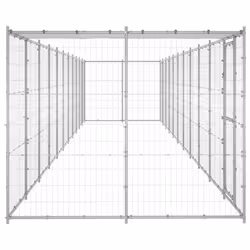 vidaXL Outdoor Dog Kennel Galvanised Steel with Roof 26.62 m? Patio Dog Cage