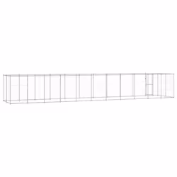 vidaXL Outdoor Dog Kennel Galvanised Steel with Roof 26.62 m? Patio Dog Cage