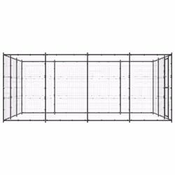 vidaXL Outdoor Dog Kennel Steel 14.52 m? Patio Puppy Enclosure Dog House Cage