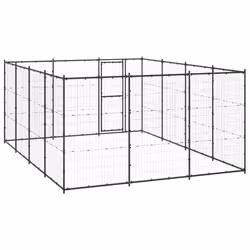 vidaXL Outdoor Dog Kennel Steel 14.52 m? Patio Puppy Enclosure Dog House Cage