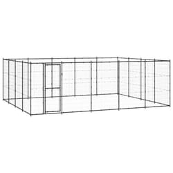 vidaXL Outdoor Dog Kennel Steel 24.2 m? Patio Puppy Enclosure Dog House Cage
