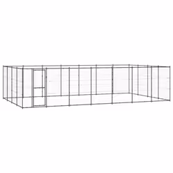 vidaXL Outdoor Dog Kennel Steel 33.88 m? Patio Puppy Enclosure Dog House Cage