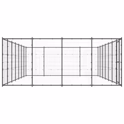 vidaXL Outdoor Dog Kennel Steel 33.88 m? Patio Puppy Enclosure Dog House Cage