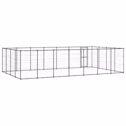 vidaXL Outdoor Dog Kennel Steel 33.88 m? Patio Puppy Enclosure Dog House Cage