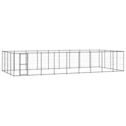 vidaXL Outdoor Dog Kennel Steel 43.56 m? Patio Puppy Enclosure Dog House Cage