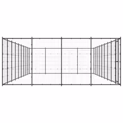 vidaXL Outdoor Dog Kennel Steel 43.56 m? Patio Puppy Enclosure Dog House Cage