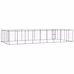 vidaXL Outdoor Dog Kennel Steel 43.56 m? Patio Puppy Enclosure Dog House Cage