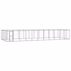 vidaXL Outdoor Dog Kennel Steel 53.24 m? Patio Puppy Enclosure Dog House Cage