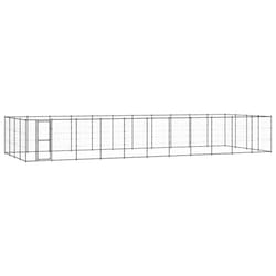 vidaXL Outdoor Dog Kennel Steel 53.24 m? Patio Puppy Enclosure Dog House Cage