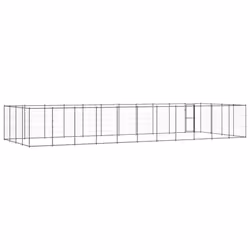 vidaXL Outdoor Dog Kennel Steel 53.24 m? Patio Puppy Enclosure Dog House Cage