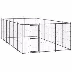 vidaXL Outdoor Dog Kennel Steel 21.78 m? Patio Puppy Enclosure Dog House Cage