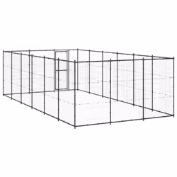 vidaXL Outdoor Dog Kennel Steel 21.78 m? Patio Puppy Enclosure Dog House Cage