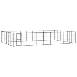 vidaXL Outdoor Dog Kennel Steel 65.34 m? Patio Puppy Enclosure Dog House Cage