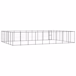 vidaXL Outdoor Dog Kennel Steel 65.34 m? Patio Puppy Enclosure Dog House Cage