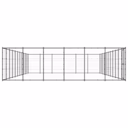vidaXL Outdoor Dog Kennel Steel 79.86 m? Patio Puppy Enclosure Dog House Cage