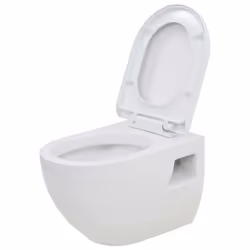 vidaXL Wall-Hung Toilet with Concealed High Cistern Ceramic Bathroom Toilets - Additional view 5