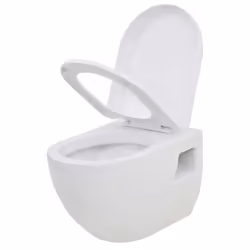 vidaXL Wall-Hung Toilet with Concealed High Cistern Ceramic Bathroom Toilets - Additional view 7