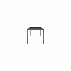 vidaXL Garden Table Grey Tempered Glass and Poly Rattan Patio Dinner Table