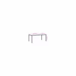 vidaXL Garden Table Grey Tempered Glass and Poly Rattan Patio Dinner Table - Additional view 5