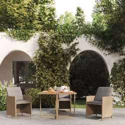 VidaXL 316791 outdoor table Black, Beige