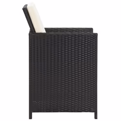 VidaXL 316802 outdoor chair Terrace Padded seat Polyester, Polyethylene, Rattan, Steel Black, Cream, White - Additional view 4