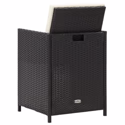 VidaXL 316802 outdoor chair Terrace Padded seat Polyester, Polyethylene, Rattan, Steel Black, Cream, White - Additional view 5