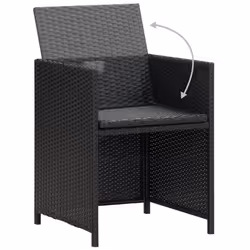 VidaXL 316802 outdoor chair Terrace Padded seat Polyester, Polyethylene, Rattan, Steel Black, Cream, White - Additional view 7