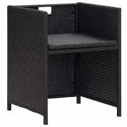 VidaXL 316802 outdoor chair Terrace Padded seat Polyester, Polyethylene, Rattan, Steel Black, Cream, White - Additional view 8