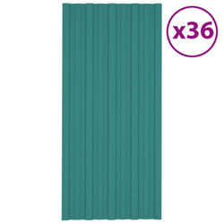 vidaXL 36x Roof Panels Galvanised Steel Green Profile Sheet Shed Roof Panel