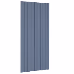 vidaXL 12x Roof Panels Galvanised Steel Grey Profile Sheet Shed Roof Panel